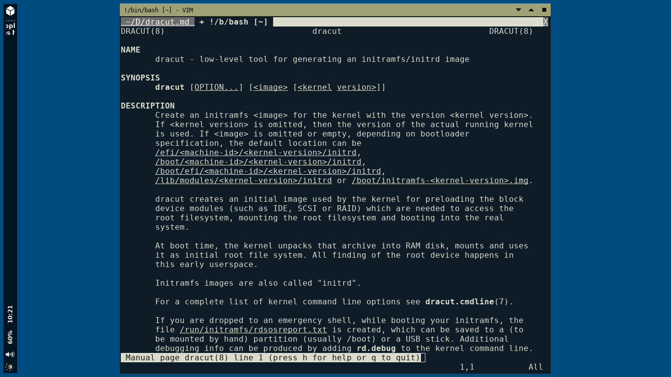 Meng-generate Image Initramfs dengan dracut.