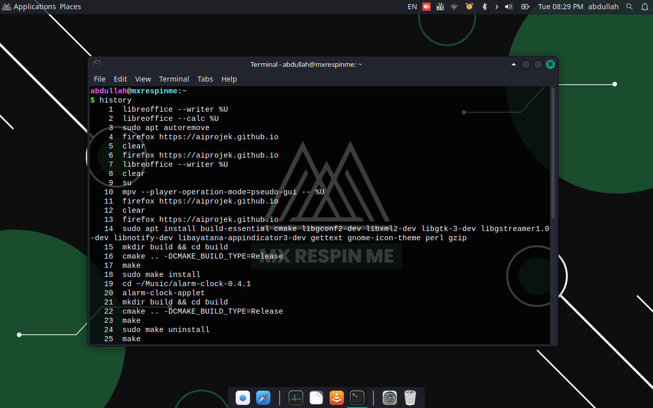 Perintah "history" untuk Menampilkan Riwayat Perintah di GNU/Linux