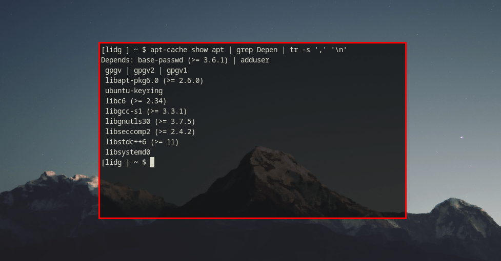 Mengecek Dependensi Paket pada Distro Berbasis Debian.
