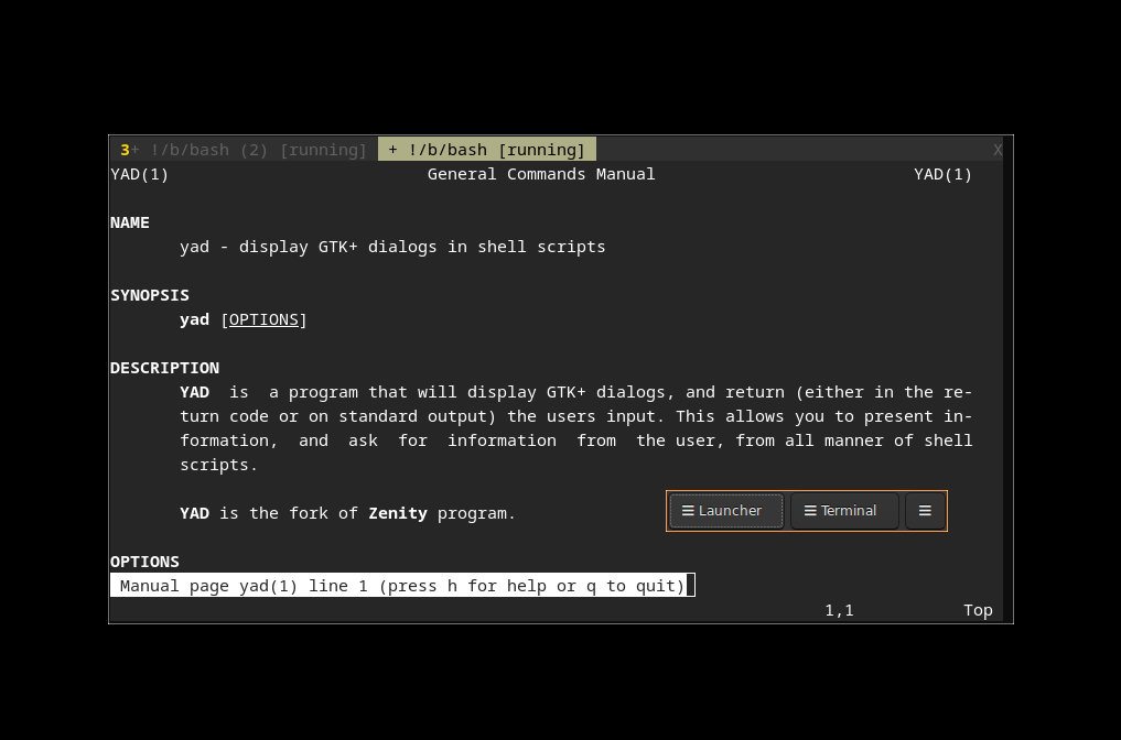 Menyusun Launcher Sederhana dengan Tool Yad.