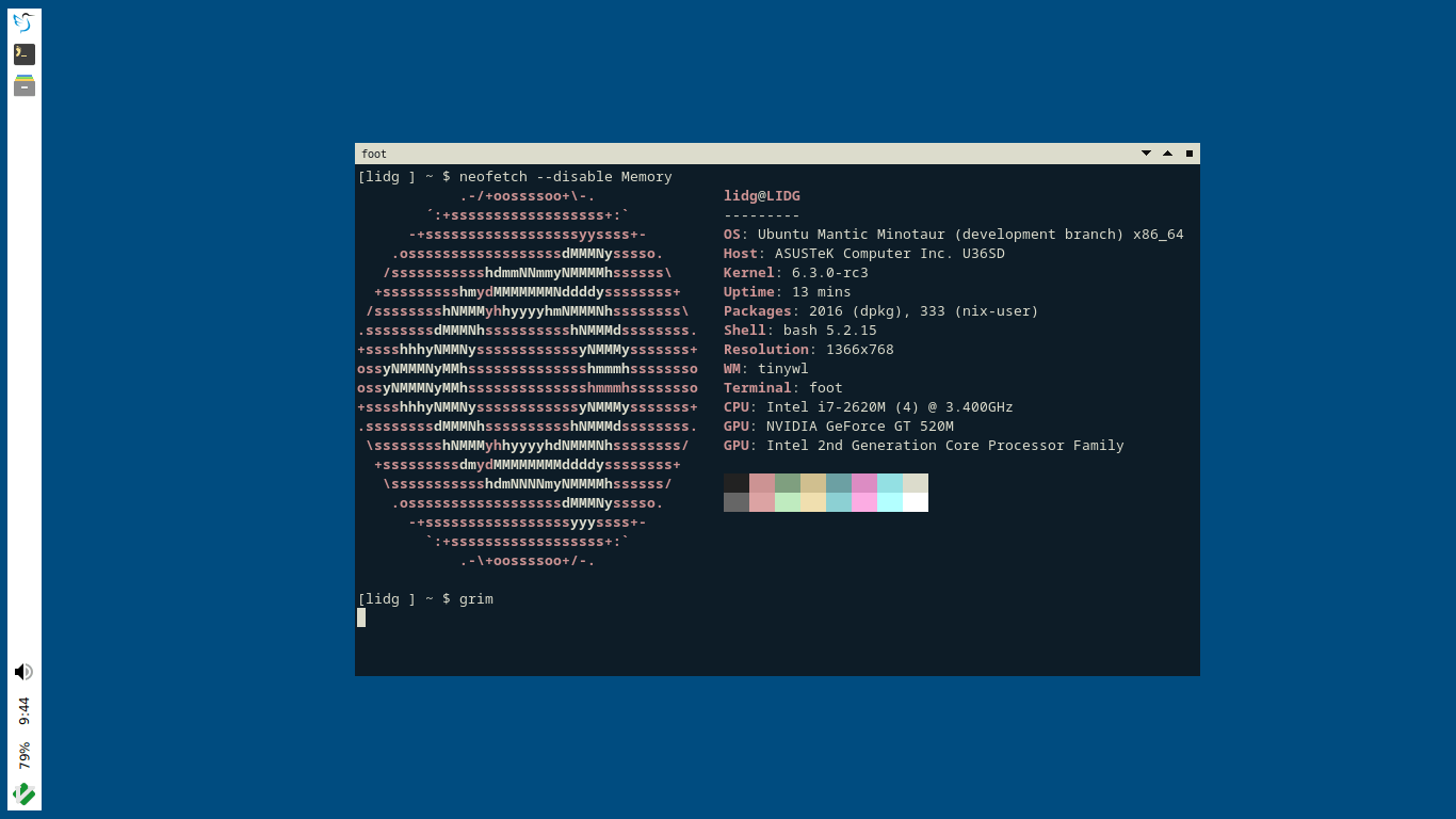 Mencoba Ubuntu Mantic Minotaur (Development Branch).