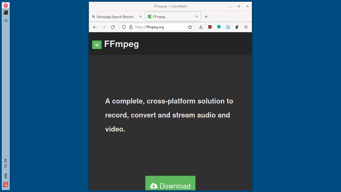 Merekam layar dengan FFMPEG.