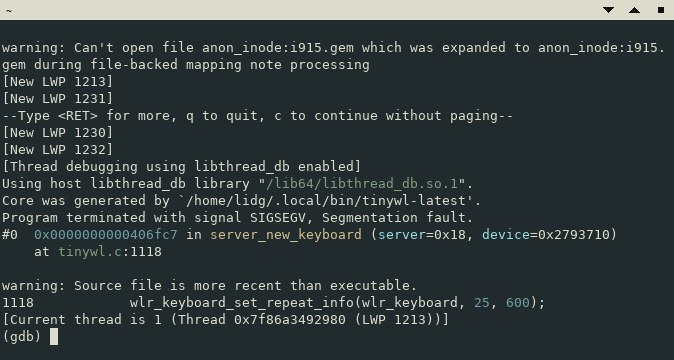 Melihat Core Dump pada Distro Slackware.