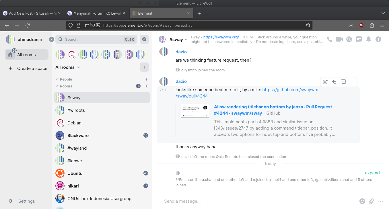 Menyimak Forum IRC Lewat Matrix ? Bisa lho !