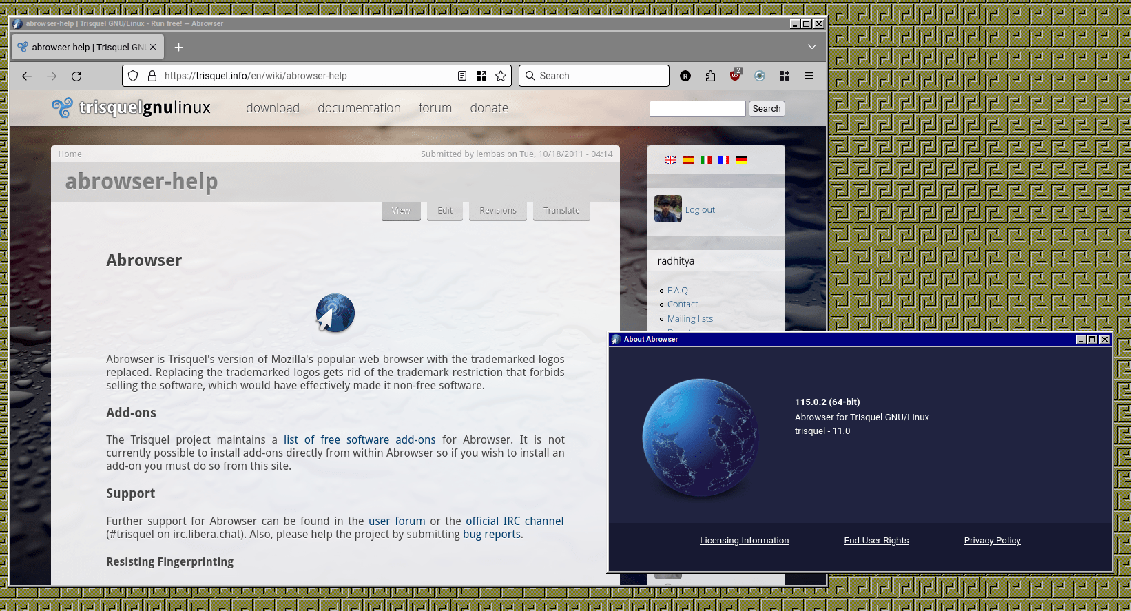 Abrowser di Ubuntu Linux: Pilihan Lain GNU Icecat