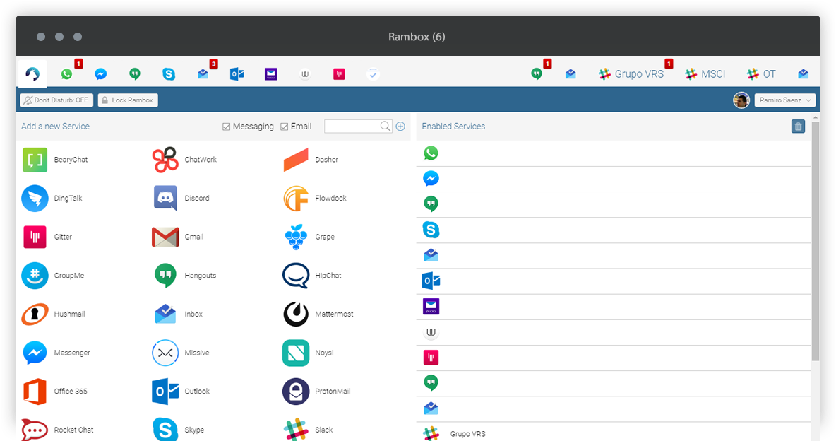 Rambox: All In One Messenger berbasis FOSS