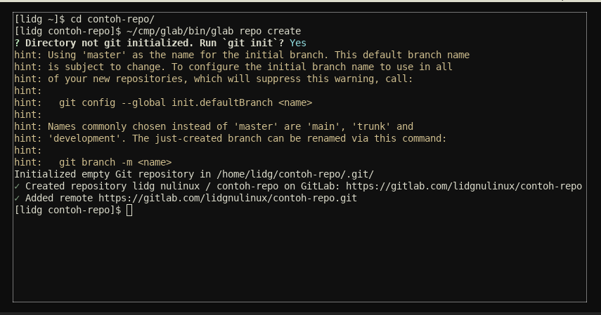 Membuat Repositori dan Commit ke Gitlab Melalui Terminal.