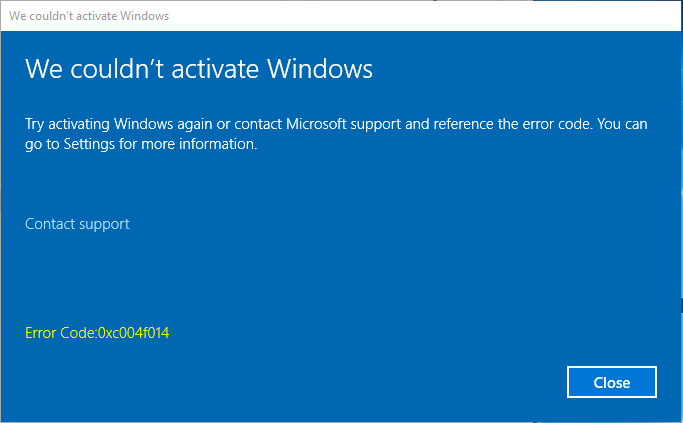 Solusi Gagal Aktivasi Windows 10 OEM (Error Code 0xc004f014) 5 situsali sn error