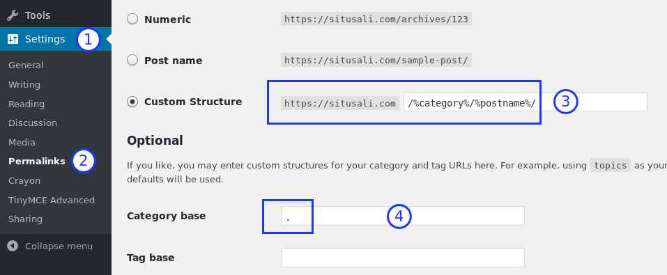 situsali remove categorybase
