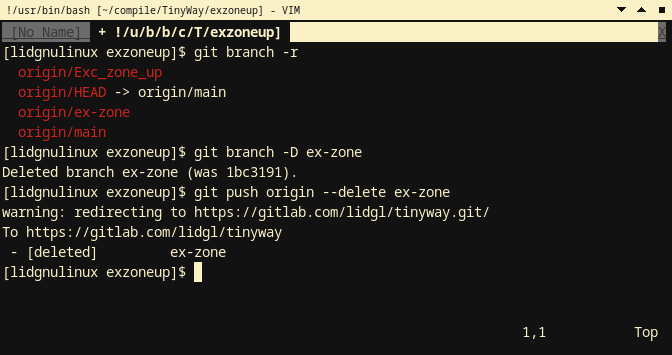 Menghapus Cabang / Branch pada Repositori Gitlab.