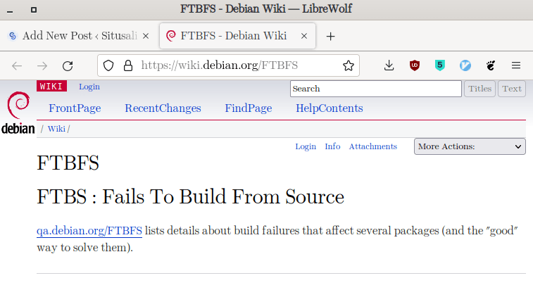 Mengatasi FTBFS pada Pembangunan Paket Distro Debian dan Ubuntu.